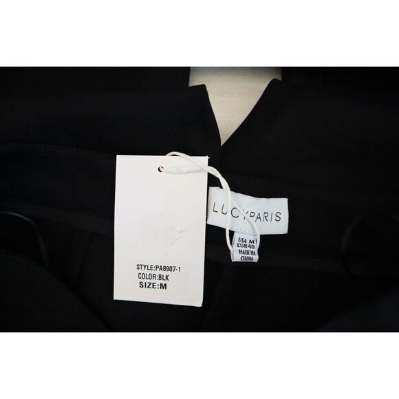 LUCY PARIS PA8907-1 Women's Sz Medium Black Kari Slit Cuff Stretch Pants - Picture 4 of 11